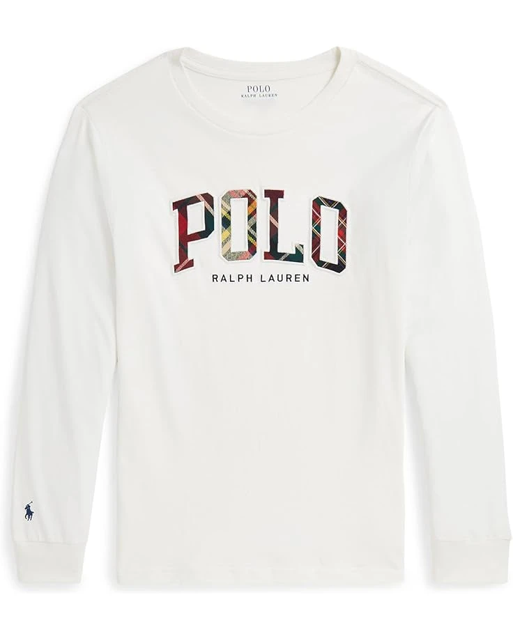 Polo Ralph Lauren Kids Plaid-Logo Cotton Jersey Long Sleeve Tee (Big Kid) | Shirts & Tops 1 Polo Ralph Lauren Kids Plaid-Logo Cotton Jersey Long Sleeve Tee (Big Kid) | Shirts & Tops