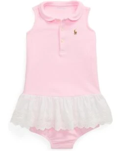Polo Ralph Lauren Kids Eyelet-Skirt Knit Oxford Dress & Bloomer (Infant) | Dresses