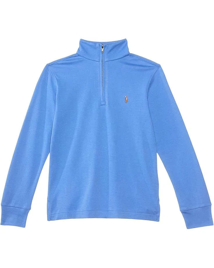 Polo Ralph Lauren Kids Cotton Interlock Quarter-Zip Pullover (Big Kid) | Sweaters 2 Polo Ralph Lauren Kids Cotton Interlock Quarter-Zip Pullover (Big Kid) | Sweaters - Image 2