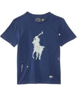 Polo Ralph Lauren Kids Big Pony Paint-Splatter-Print Cotton Tee (Big Kid) | Shirts & Tops