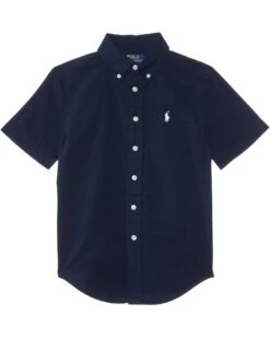 Polo Ralph Lauren Kids Cotton Seersucker Short-Sleeve Shirt (Big Kid) | Shirts & Tops