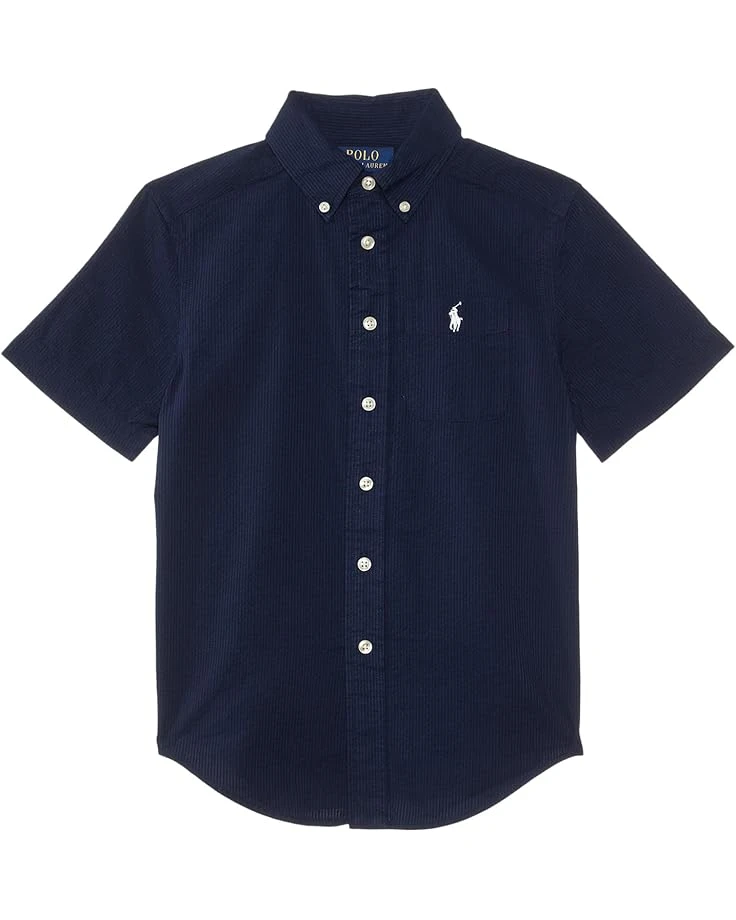 Polo Ralph Lauren Kids Cotton Seersucker Short-Sleeve Shirt (Big Kid) | Shirts & Tops 1 Polo Ralph Lauren Kids Cotton Seersucker Short-Sleeve Shirt (Big Kid) | Shirts & Tops
