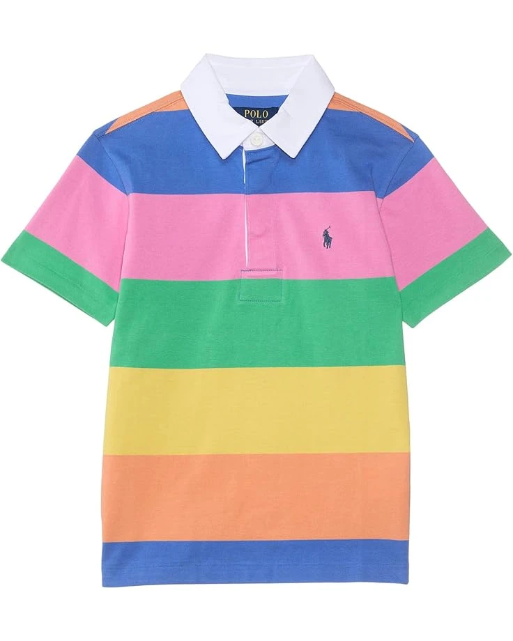 Polo Ralph Lauren Kids Striped Cotton Short-Sleeve Rugby Shirt (Toddler/Little Kid) | Shirts & Tops 1 Polo Ralph Lauren Kids Striped Cotton Short-Sleeve Rugby Shirt (Toddler/Little Kid) | Shirts & Tops