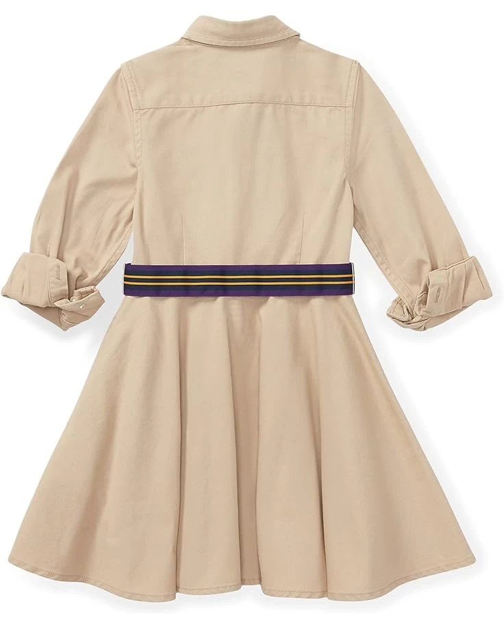 Polo Ralph Lauren Kids Belted Cotton Chino Shirtdress (Toddler) | Dresses 2 Polo Ralph Lauren Kids Belted Cotton Chino Shirtdress (Toddler) | Dresses - Image 2