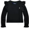 Polo Ralph Lauren Kids Ruffled Cotton-Modal Long Sleeve Top (Toddler/Little Kid) | Shirts & Tops -The Kiddie Closet 61rKmg3D0fL. AC SR736920
