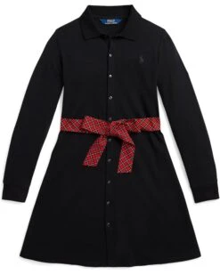 Polo Ralph Lauren Kids Plaid-Sash Knit Oxford Dress (Big Kids) | Dresses
