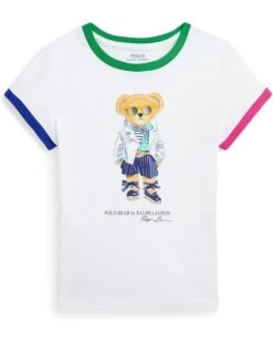 Polo Ralph Lauren Kids Polo Bear Cotton Jersey Tee (Little Kid/Big Kid) | Shirts & Tops