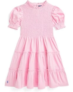 Polo Ralph Lauren Kids Smocked Cotton Jersey Dress (Toddler/Little Kid) | Dresses