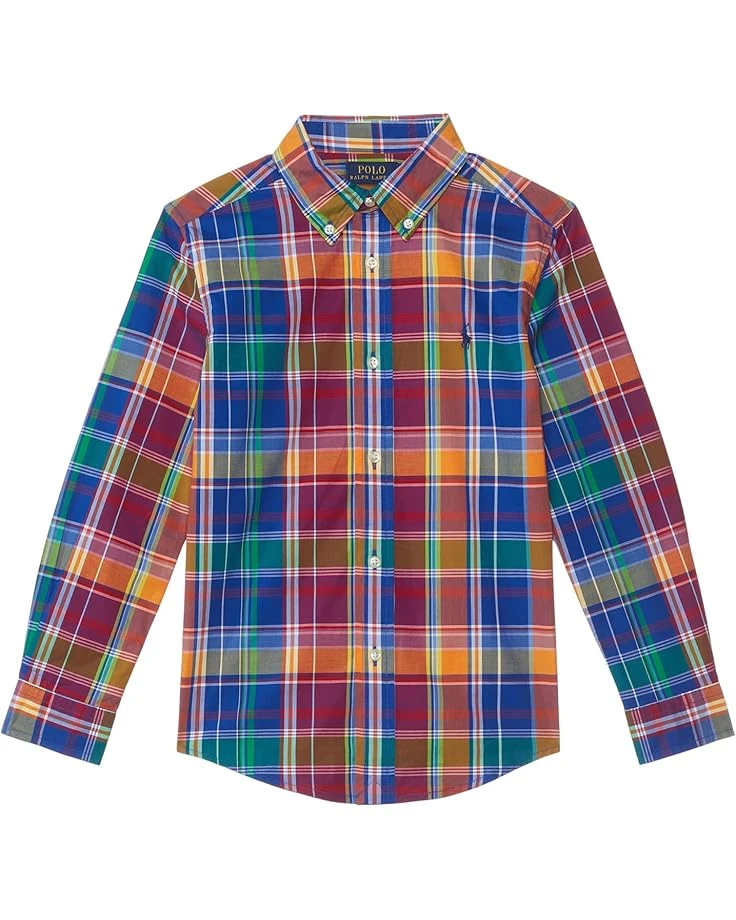 Polo Ralph Lauren Kids Plaid Cotton Poplin Shirt (Toddler/Little Kids) | Shirts & Tops 3 Polo Ralph Lauren Kids Plaid Cotton Poplin Shirt (Toddler/Little Kids) | Shirts & Tops - Image 3