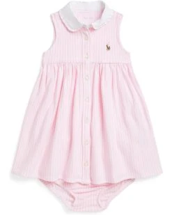 Polo Ralph Lauren Kids Striped Knit Oxford Shirtdress & Bloomer (Infant) | Dresses