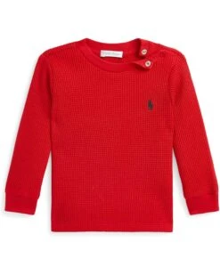 Polo Ralph Lauren Kids Waffle-Knit Cotton Long Sleeve Tee (Infant) | Sweaters