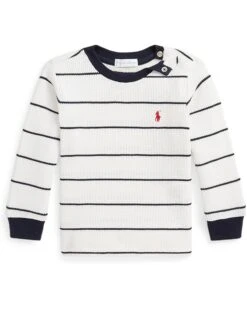 Polo Ralph Lauren Kids Striped Waffle Cotton Long Sleeve Tee (Infant) | Sweaters -The Kiddie Closet 71FAFRCA0pL. AC SR736920