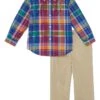 Polo Ralph Lauren Kids Plaid Cotton Shirt & Chino Pants Set (Infant) | Kids' Sets -The Kiddie Closet 71Ixx8XH UL. AC SR736920