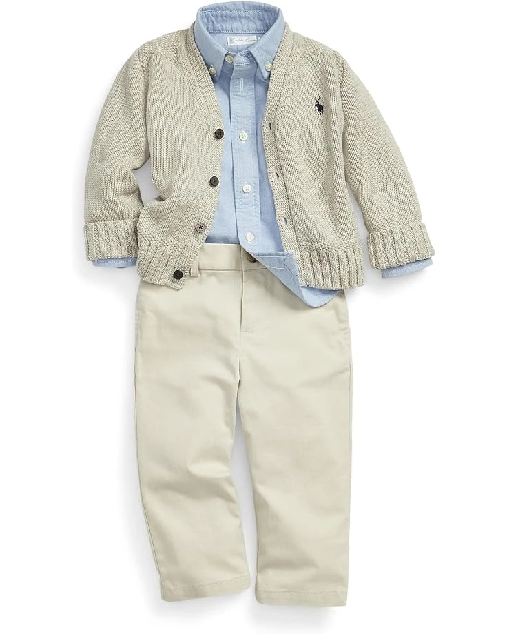 Polo Ralph Lauren Kids Combed Cotton V-Neck Cardigan (Infant) | Sweaters 3 Polo Ralph Lauren Kids Combed Cotton V-Neck Cardigan (Infant) | Sweaters - Image 3