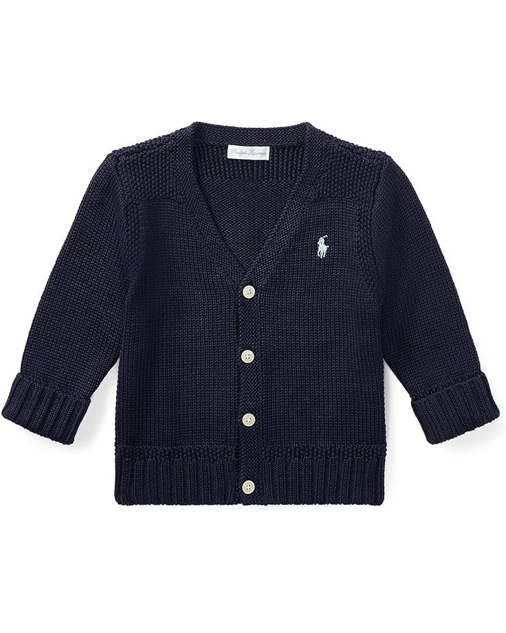 Polo Ralph Lauren Kids Combed Cotton V-Neck Cardigan (Infant) | Sweaters 4 Polo Ralph Lauren Kids Combed Cotton V-Neck Cardigan (Infant) | Sweaters - Image 4