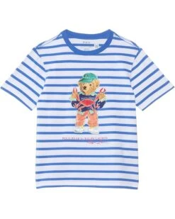 Polo Ralph Lauren Kids Polo Bear Striped Cotton Jersey Tee (Big Kid) | Shirts & Tops