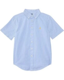Polo Ralph Lauren Kids Cotton Seersucker Short-Sleeve Shirt (Toddler/Little Kid) | Shirts & Tops