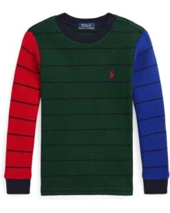 Polo Ralph Lauren Kids Waffle-Knit Cotton Long Sleeve Tee (Toddler/Little Kid) | Sweaters