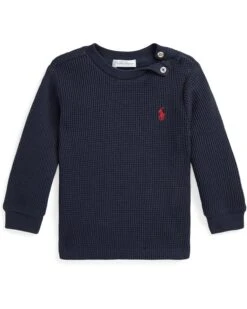 Polo Ralph Lauren Kids Waffle-Knit Cotton Long Sleeve Tee (Infant) | Sweaters -The Kiddie Closet 71hyWbmdNIL. AC SR736920