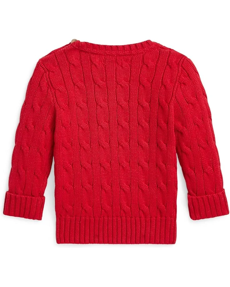 Polo Ralph Lauren Kids Polo Bear Cable-Knit Cotton Sweater (Infant) | Sweaters 2 Polo Ralph Lauren Kids Polo Bear Cable-Knit Cotton Sweater (Infant) | Sweaters - Image 2