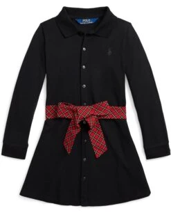 Polo Ralph Lauren Kids Plaid-Sash Knit Oxford Dress (Toddler/Little Kids) | Dresses