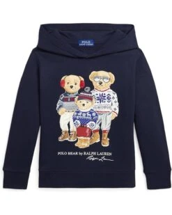 Polo Ralph Lauren Kids Polo Bear Family Fleece Hoodie (Toddler/Little Kid) | Sweaters