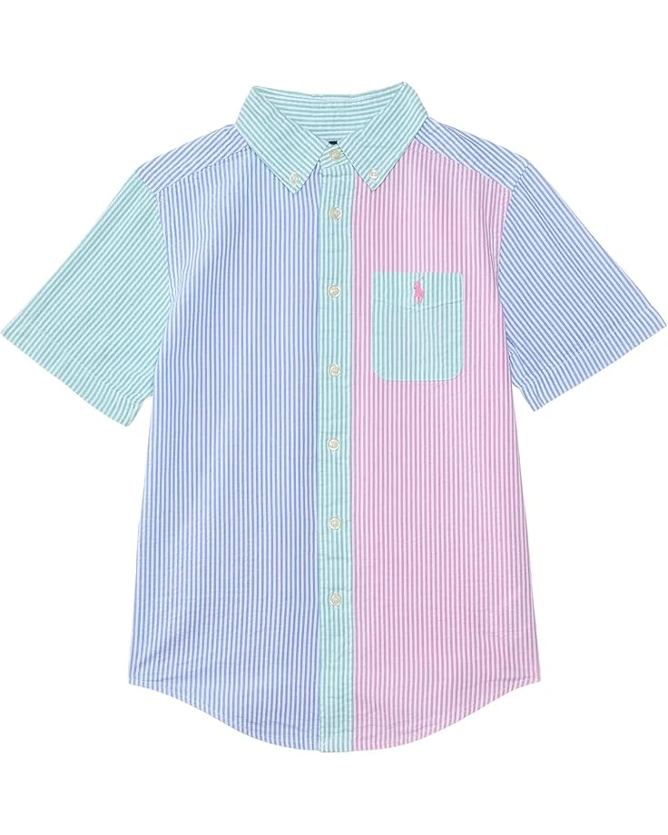 Polo Ralph Lauren Kids Striped Cotton Seersucker Fun Shirt (Toddler/Little Kid) | Shirts & Tops 1 Polo Ralph Lauren Kids Striped Cotton Seersucker Fun Shirt (Toddler/Little Kid) | Shirts & Tops
