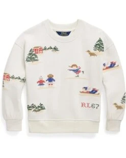 Polo Ralph Lauren Kids Embroidered Fleece Sweatshirt (Toddler/Little Kid) | Sweaters