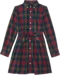Polo Ralph Lauren Kids Plaid Cotton Twill Shirtdress | Dresses