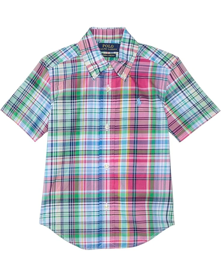 Polo Ralph Lauren Kids Plaid Cotton Poplin Short-Sleeve Shirt (Toddler/Little Kid) | Shirts & Tops 2 Polo Ralph Lauren Kids Plaid Cotton Poplin Short-Sleeve Shirt (Toddler/Little Kid) | Shirts & Tops - Image 2