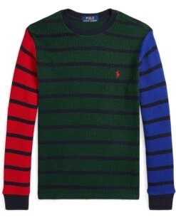 Polo Ralph Lauren Kids Waffle-Knit Cotton Long Sleeve Tee (Big Kid) | Sweaters