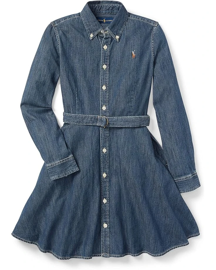 Polo Ralph Lauren Kids Belted Cotton Denim Shirtdress (Big Kids) | Dresses 1 Polo Ralph Lauren Kids Belted Cotton Denim Shirtdress (Big Kids) | Dresses