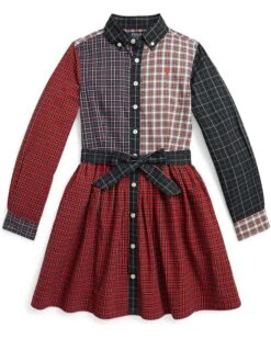 Polo Ralph Lauren Kids Plaid Cotton Fun Shirtdress (Big Kids) | Dresses