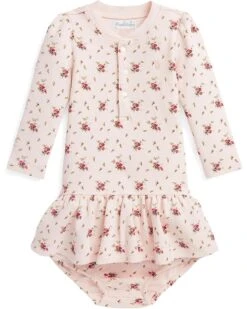 Polo Ralph Lauren Kids Floral Waffle Henley Dress & Bloomer (Infant) | Dresses