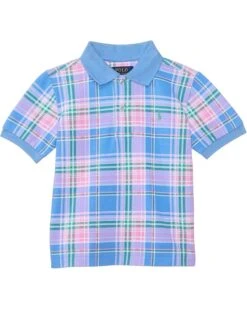 Polo Ralph Lauren Kids Plaid-Print Cotton Mesh Polo Shirt (Toddler/Little Kid) | Shirts & Tops