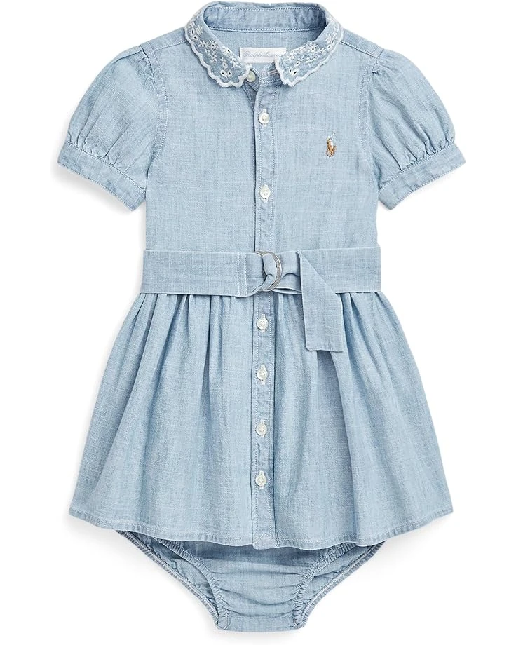 Polo Ralph Lauren Kids Belted Chambray Shirtdress & Bloomer (Infant) | Dresses 1 Polo Ralph Lauren Kids Belted Chambray Shirtdress & Bloomer (Infant) | Dresses
