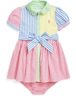 Polo Ralph Lauren Kids Striped Cotton Fun Shirtdress & Bloomer (Infant) | Dresses