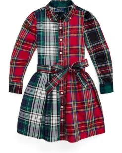 Polo Ralph Lauren Kids Plaid Cotton Fun Shirtdress (Toddler/Little Kid) | Dresses