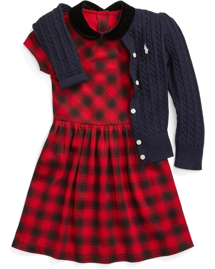 Polo Ralph Lauren Kids Buffalo Check Stretch Ponte Dress (Toddler/Little Kids) | Dresses 3 Polo Ralph Lauren Kids Buffalo Check Stretch Ponte Dress (Toddler/Little Kids) | Dresses - Image 3