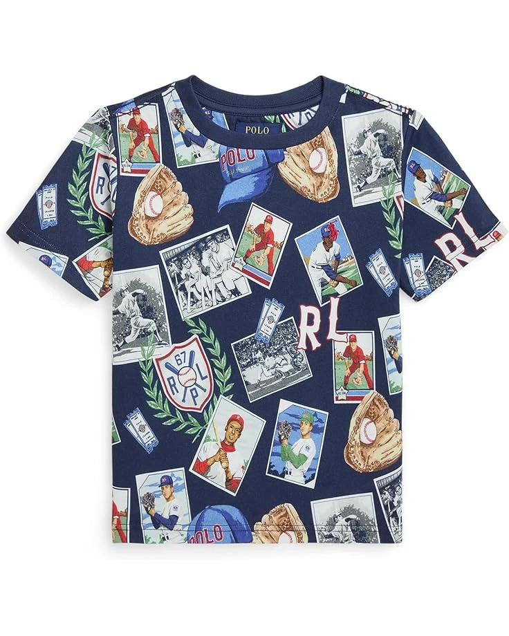 Polo Ralph Lauren Kids Baseball-Print Cotton Jersey Tee (Toddler/Little Kid) | Shirts & Tops 1 Polo Ralph Lauren Kids Baseball-Print Cotton Jersey Tee (Toddler/Little Kid) | Shirts & Tops