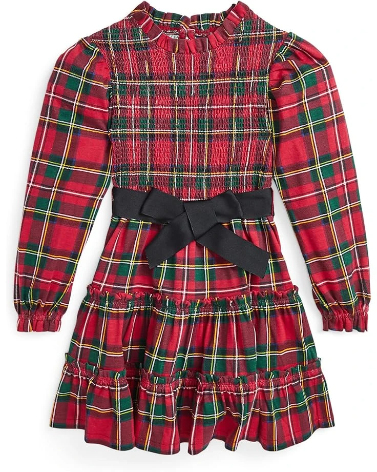 Polo Ralph Lauren Kids Plaid Smocked Cotton Jersey Dress (Toddler/Little Kid) | Dresses 1 Polo Ralph Lauren Kids Plaid Smocked Cotton Jersey Dress (Toddler/Little Kid) | Dresses